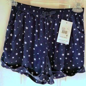 Girls blue with white stars shorts